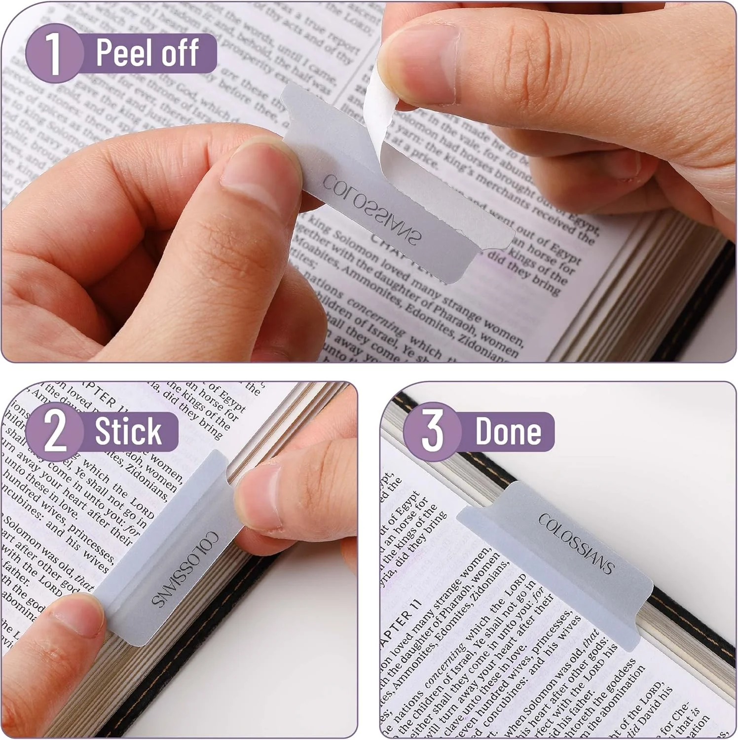 Mr. Pen- Bible Tabs, 75 Tabs, Transparent Dusty Blue Laminated Bible Tabs for Women and Men - Image 5