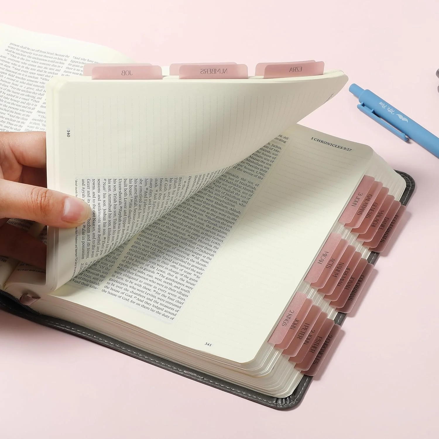Mr. Pen- Bible Tabs, 75 Tabs, Transparent Pink Laminated Bible Tabs for Women and Men - Image 6