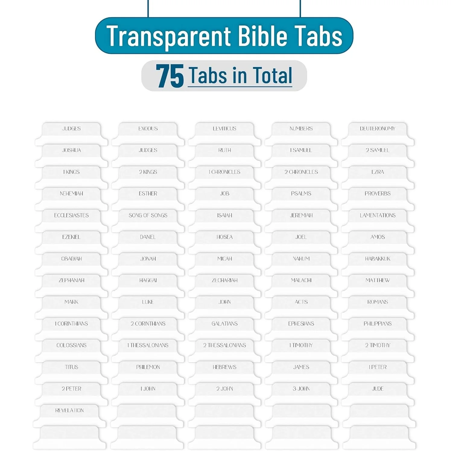 Mr. Pen- Bible Tabs, 75 Tabs, Transparent White Laminated Bible Tabs for Women and Men - Image 2