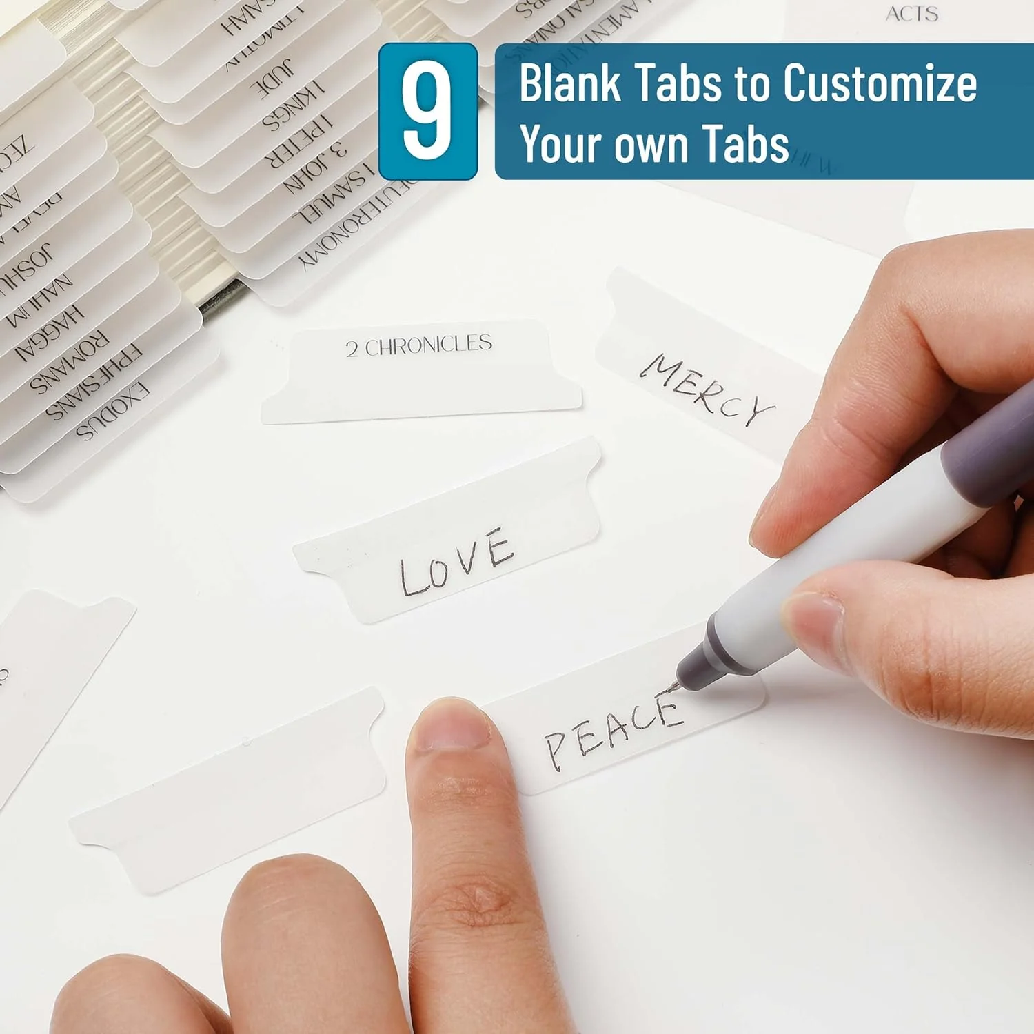 Mr. Pen- Bible Tabs, 75 Tabs, Transparent White Laminated Bible Tabs for Women and Men - Image 3