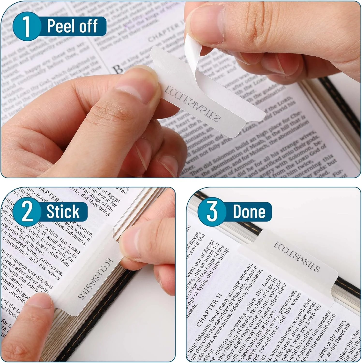 Mr. Pen- Bible Tabs, 75 Tabs, Transparent White Laminated Bible Tabs for Women and Men - Image 5