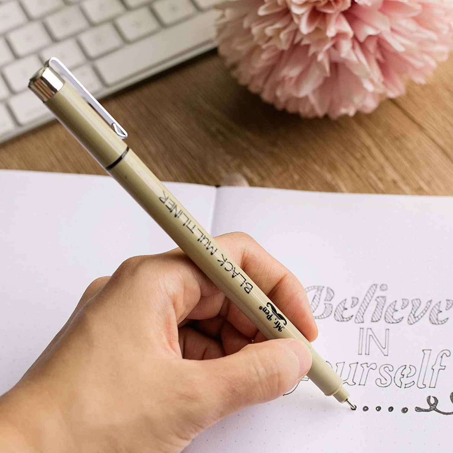 Black Fineliners 0.25mm, 4 Pack Ultra Fine Tip Pens, No-Bleed Bible Pens for Underlining, Notes & Sketching - Image 6