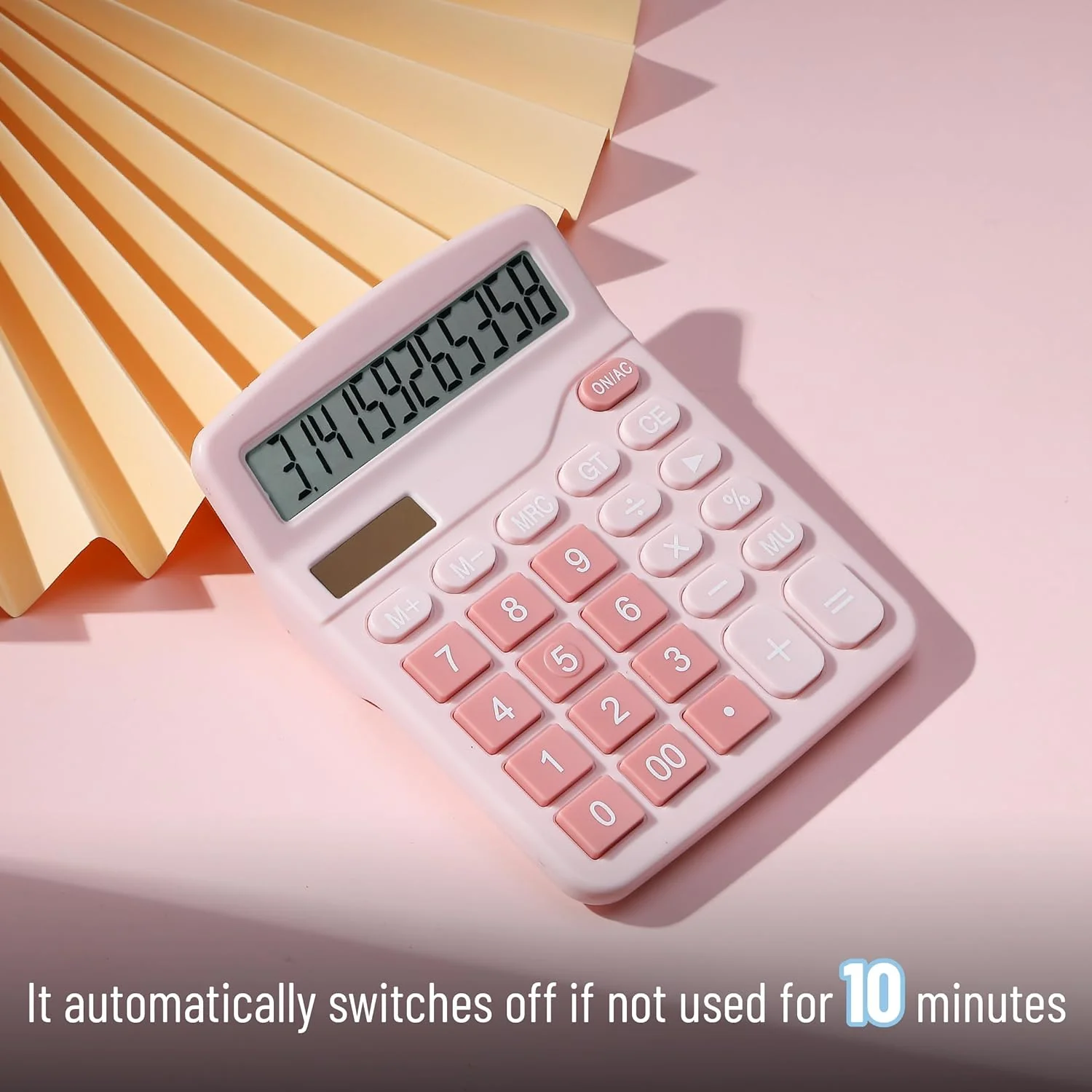 Cute Desktop Calculator, 12-Digit Large Display, Pink, Big Keys - Image 3