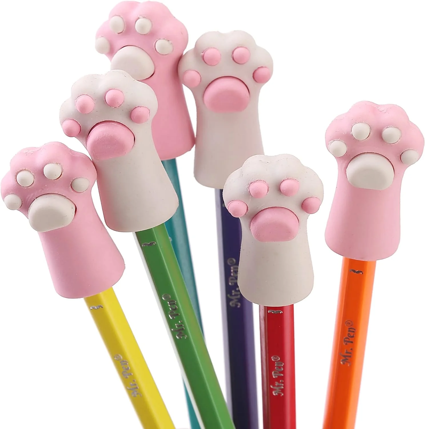 Cute Cat Paw Top Eraser, 12 Pack, Pencil Eraser Toppers, Caps - Image 6