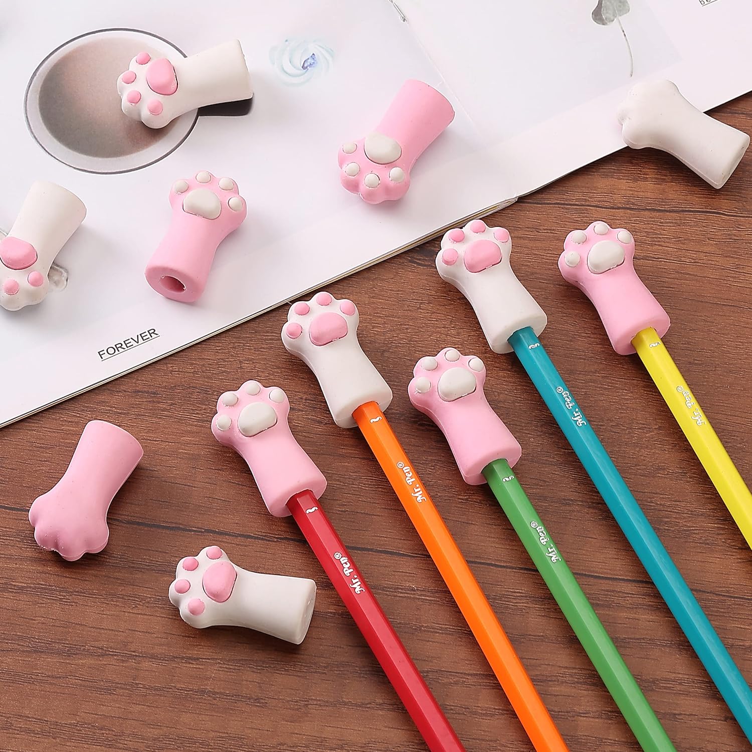 Cute Cat Paw Top Eraser, 12 Pack, Pencil Eraser Toppers, Caps - Image 8