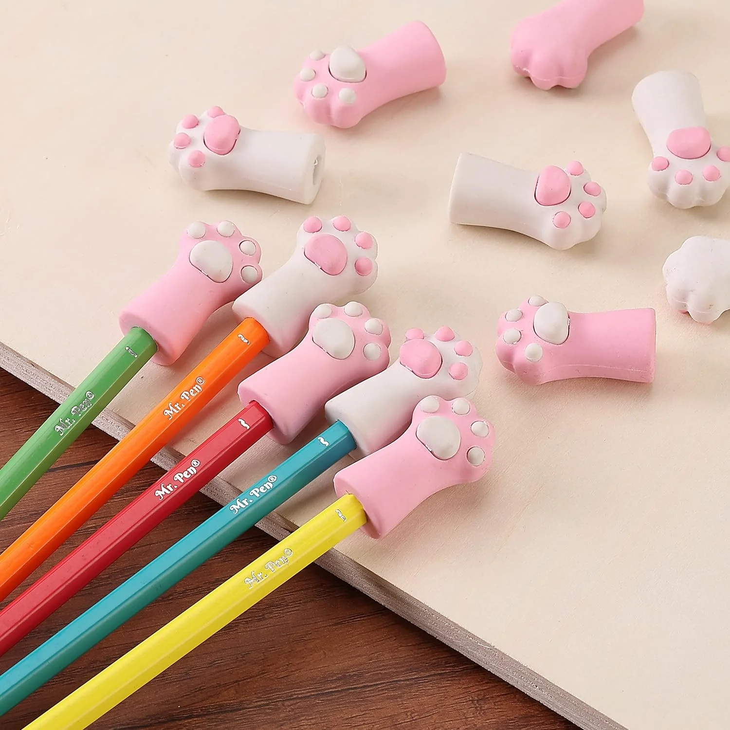 Cute Cat Paw Top Eraser, 12 Pack, Pencil Eraser Toppers, Caps - Image 9