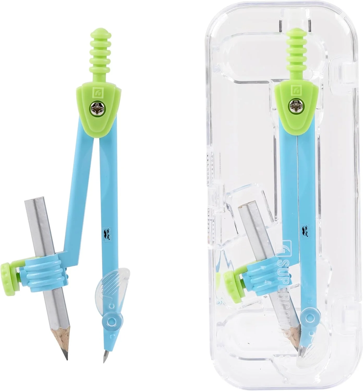 Geometry Compass with Pencil, Metal Body, Locking, Case - Image 8
