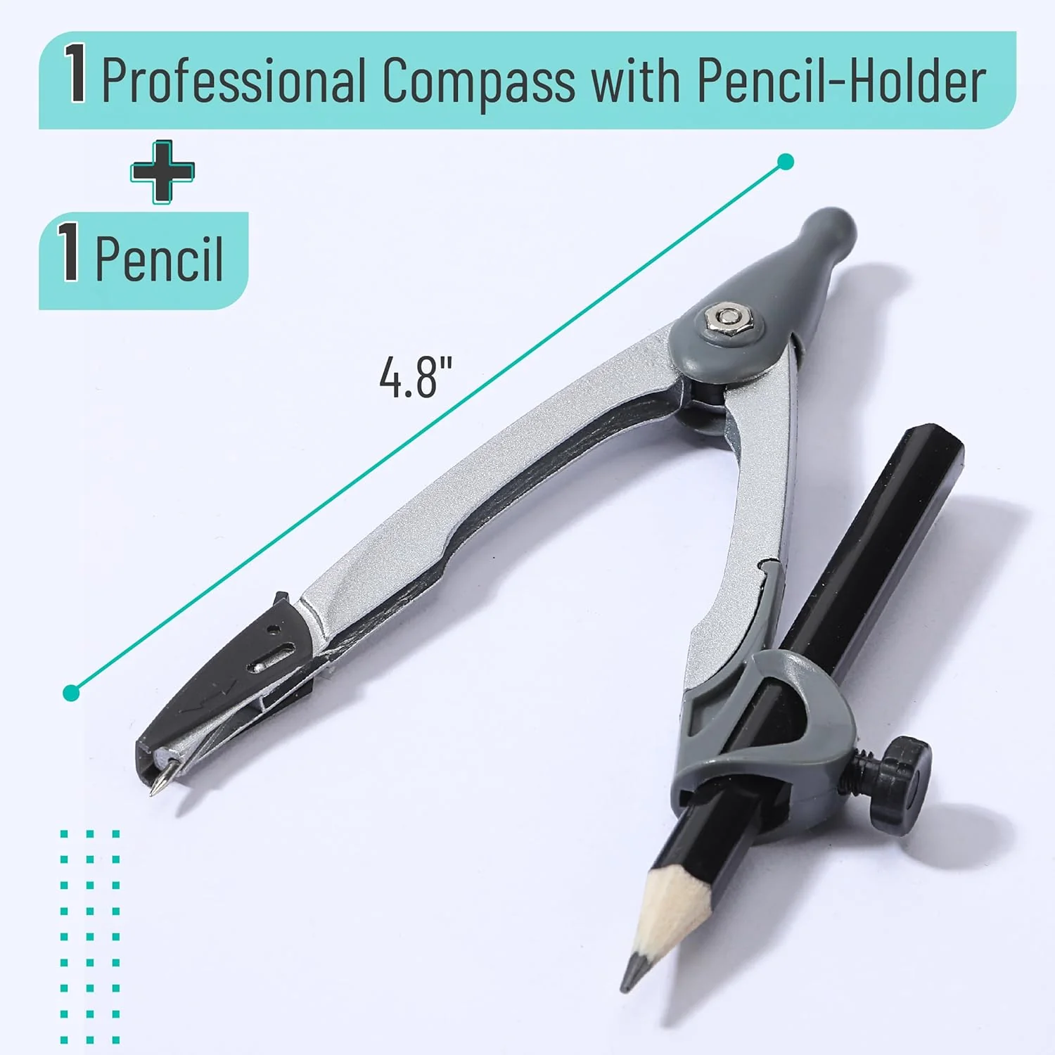 Compass for Geometry with Pencil, Draw Up to 9" Circles - Image 2