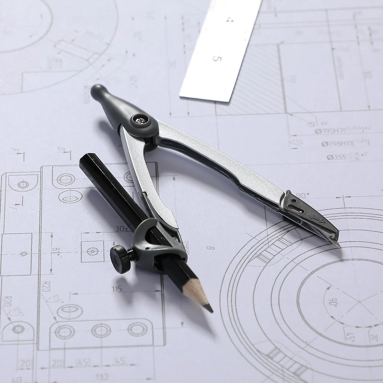 Compass for Geometry with Pencil, Draw Up to 9" Circles - Image 6