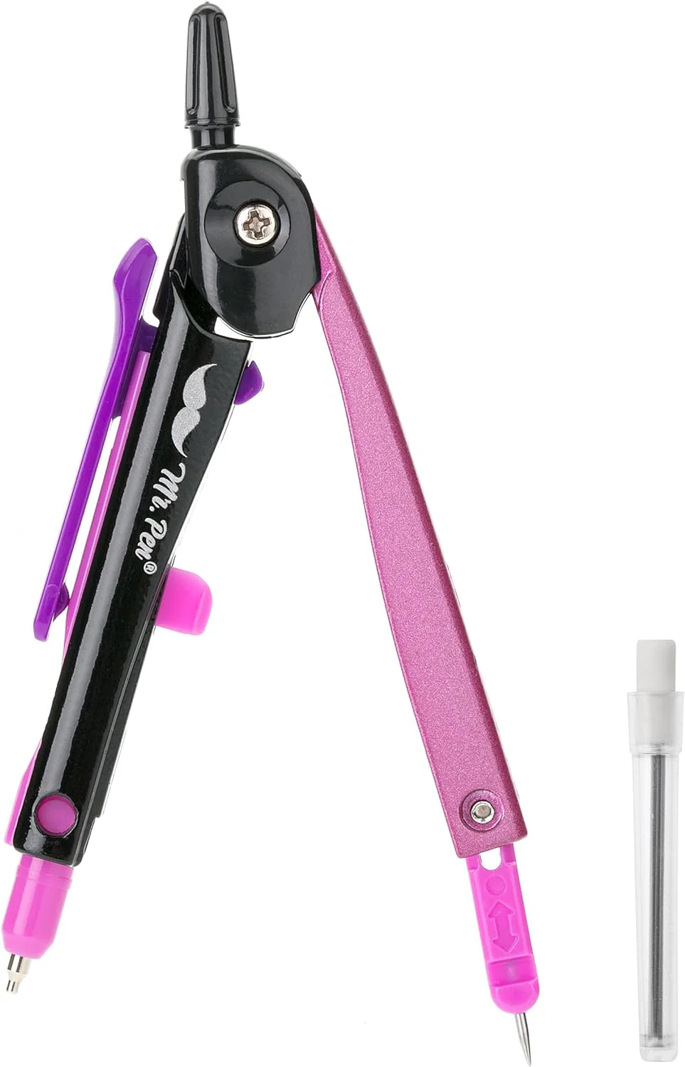 School Compass for Geometry, Pink Metal Frame, Center Wheel - Image 9