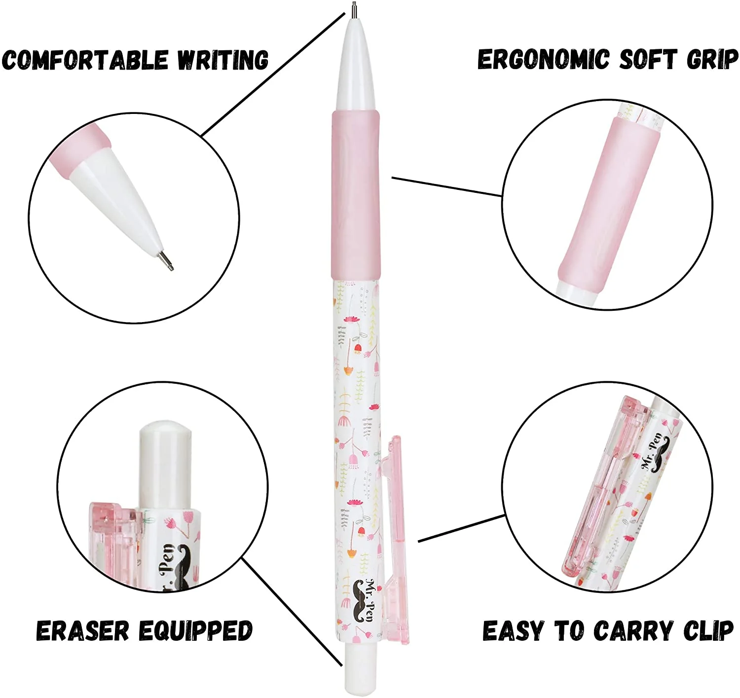 Cute Mechanical Pencil Set, 0.7mm, 16 pcs, Lead + Erasers - Image 16
