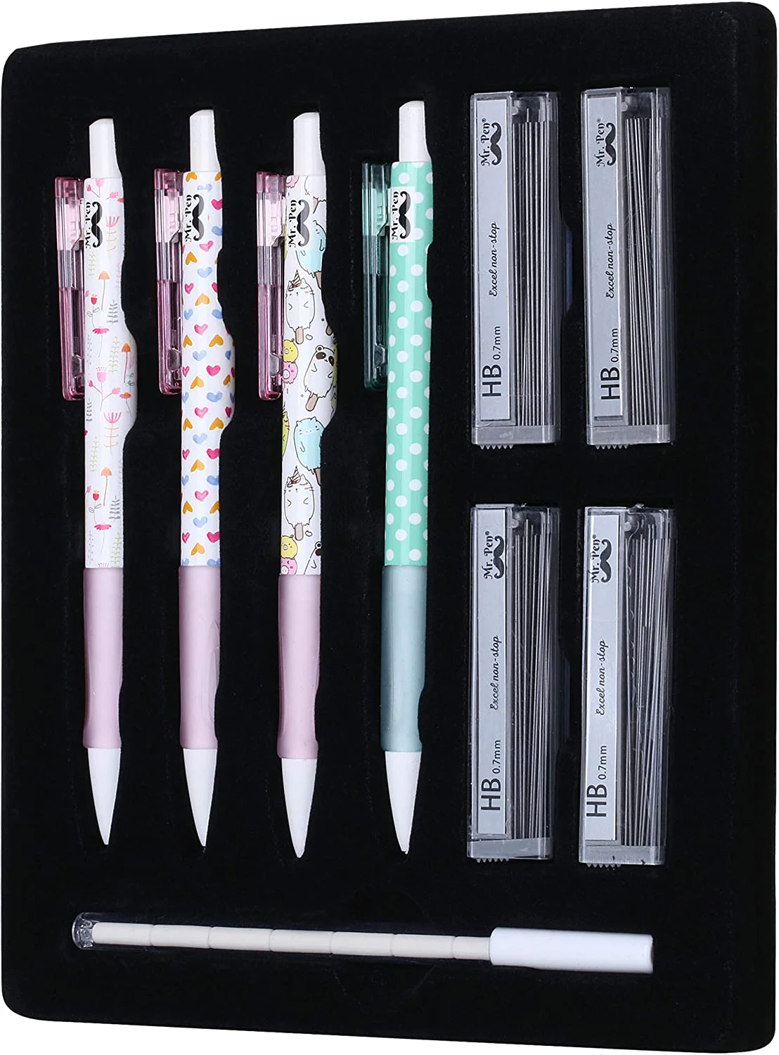 Cute Mechanical Pencil Set, 0.7mm, 16 pcs, Lead + Erasers - Image 17