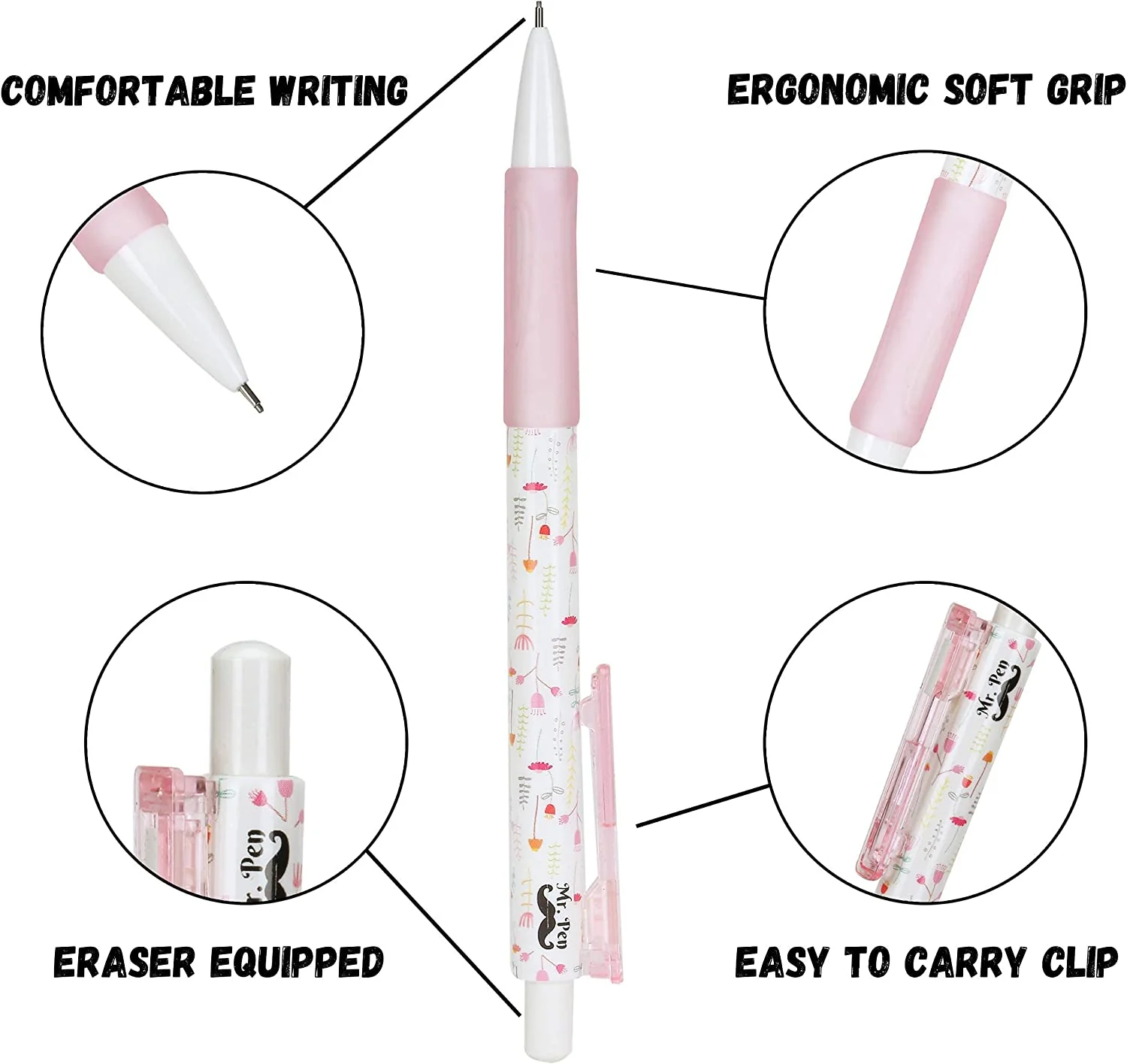 Cute Mechanical Pencil Set, 0.7mm, 16 pcs, Lead + Erasers - Image 4