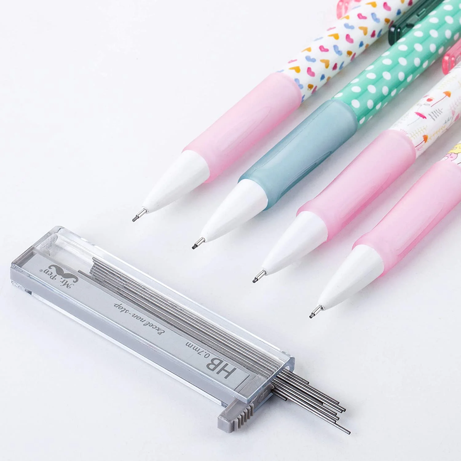 Cute Mechanical Pencil Set, 0.7mm, 16 pcs, Lead + Erasers - Image 5