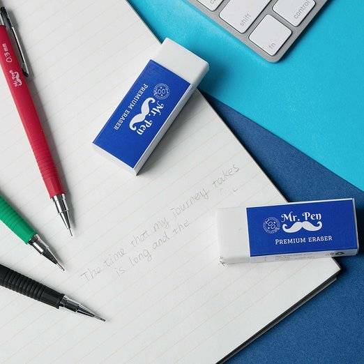 White Pencil Eraser for School, 10 Pack, Large Block, Latex Free - Image 3