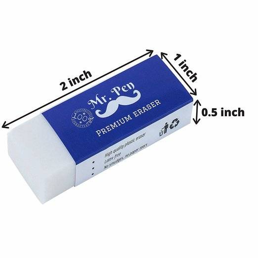 White Pencil Eraser for School, 10 Pack, Large Block, Latex Free - Image 4