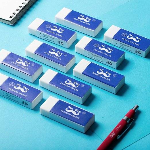 White Pencil Eraser for School, 10 Pack, Large Block, Latex Free - Image 8