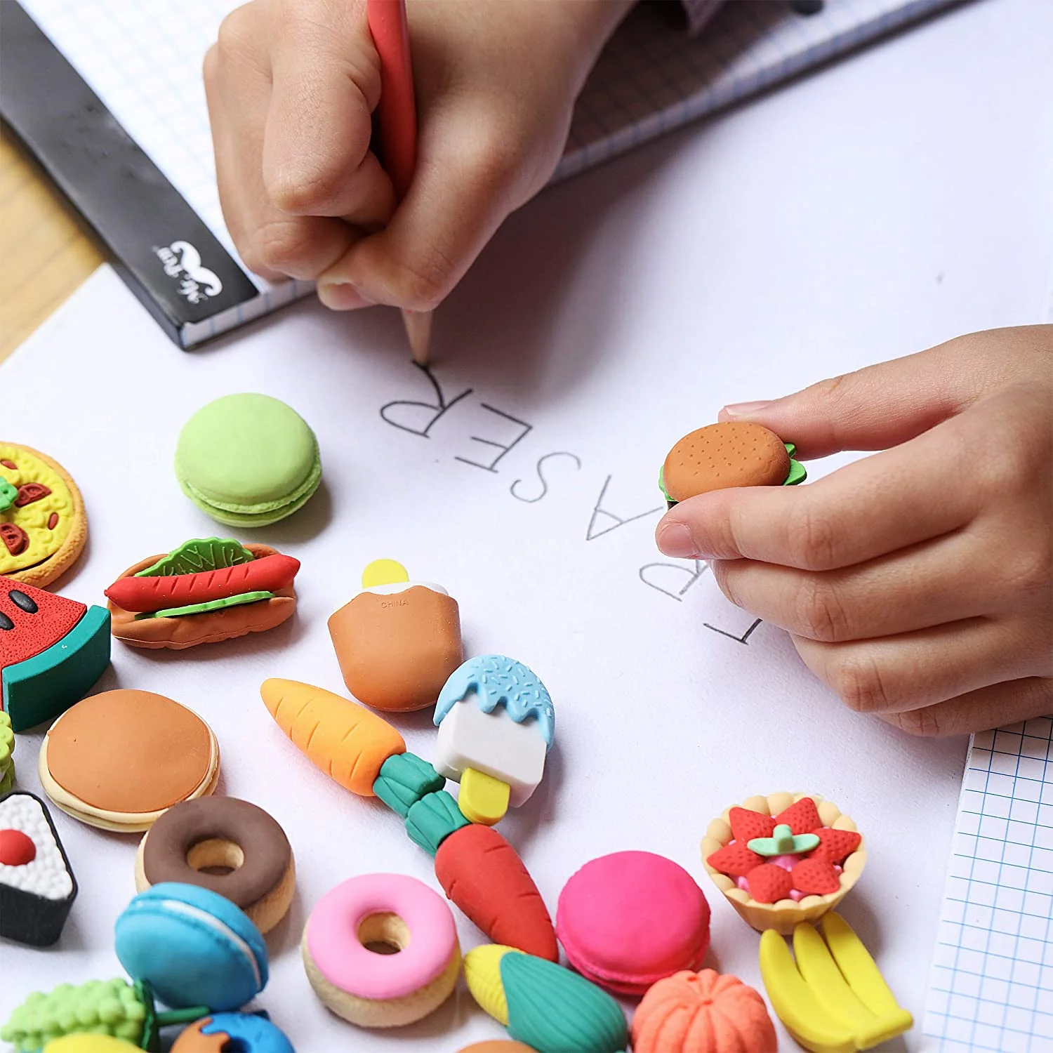 Mini Food Cute Erasers for Kids, 30 pcs, 3D Mini Erasers - Image 3