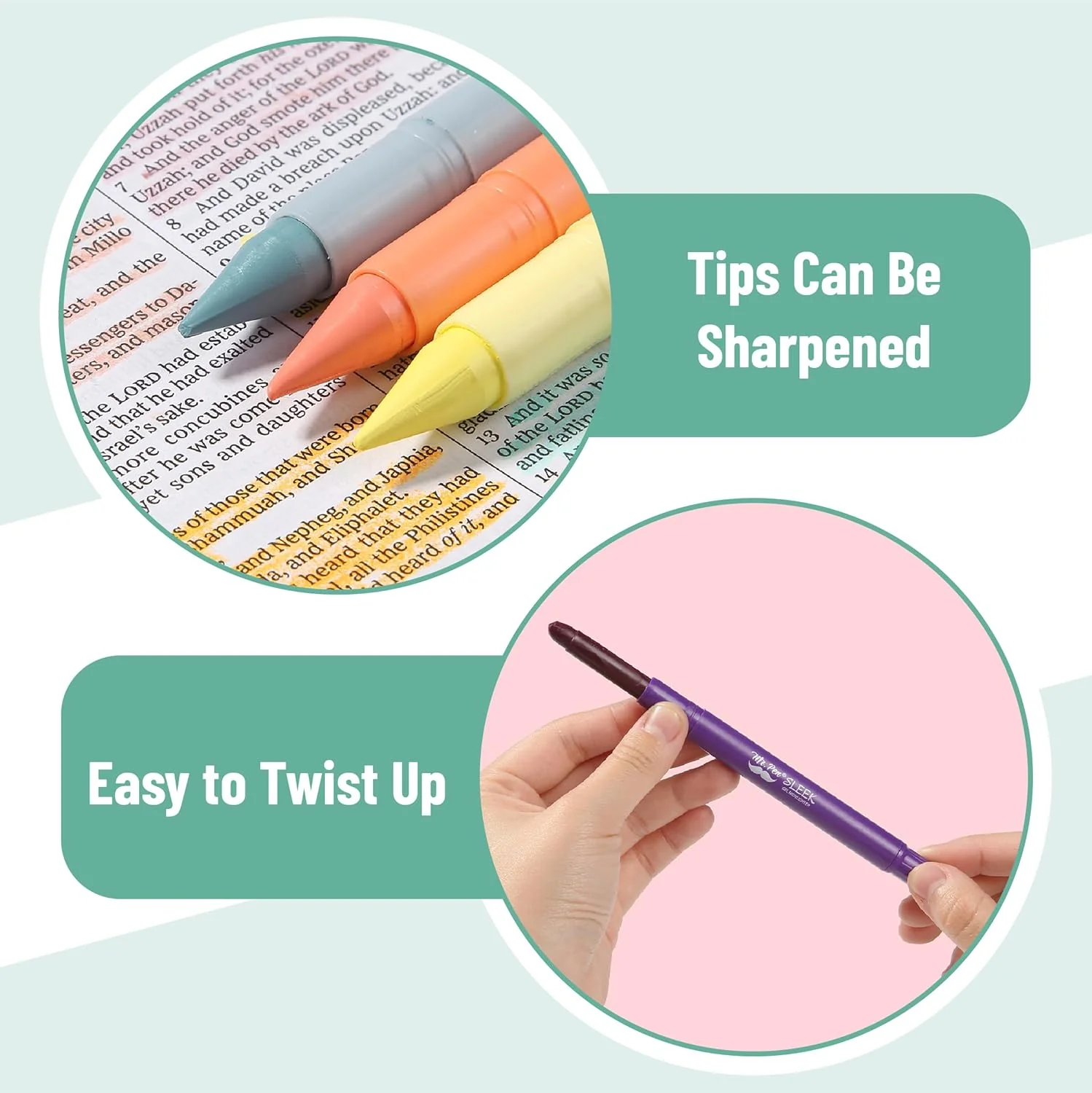 Bible Gel Highlighters, 16 Pack, Morandi & Vibrant Colors, No-Bleed, Twist-Up, Sharpenable Tips - Image 4