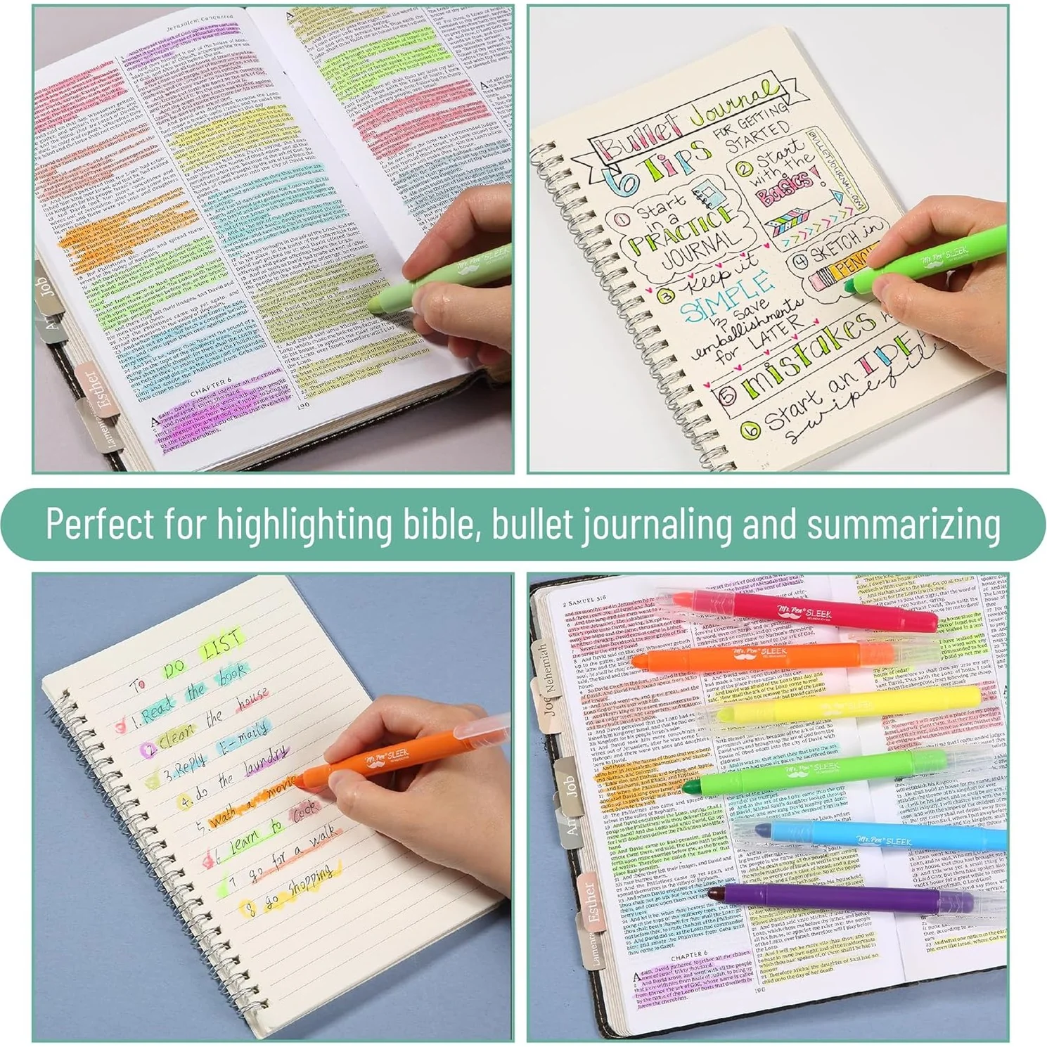 Bible Gel Highlighters, 16 Pack, Morandi & Vibrant Colors, No-Bleed, Twist-Up, Sharpenable Tips - Image 5