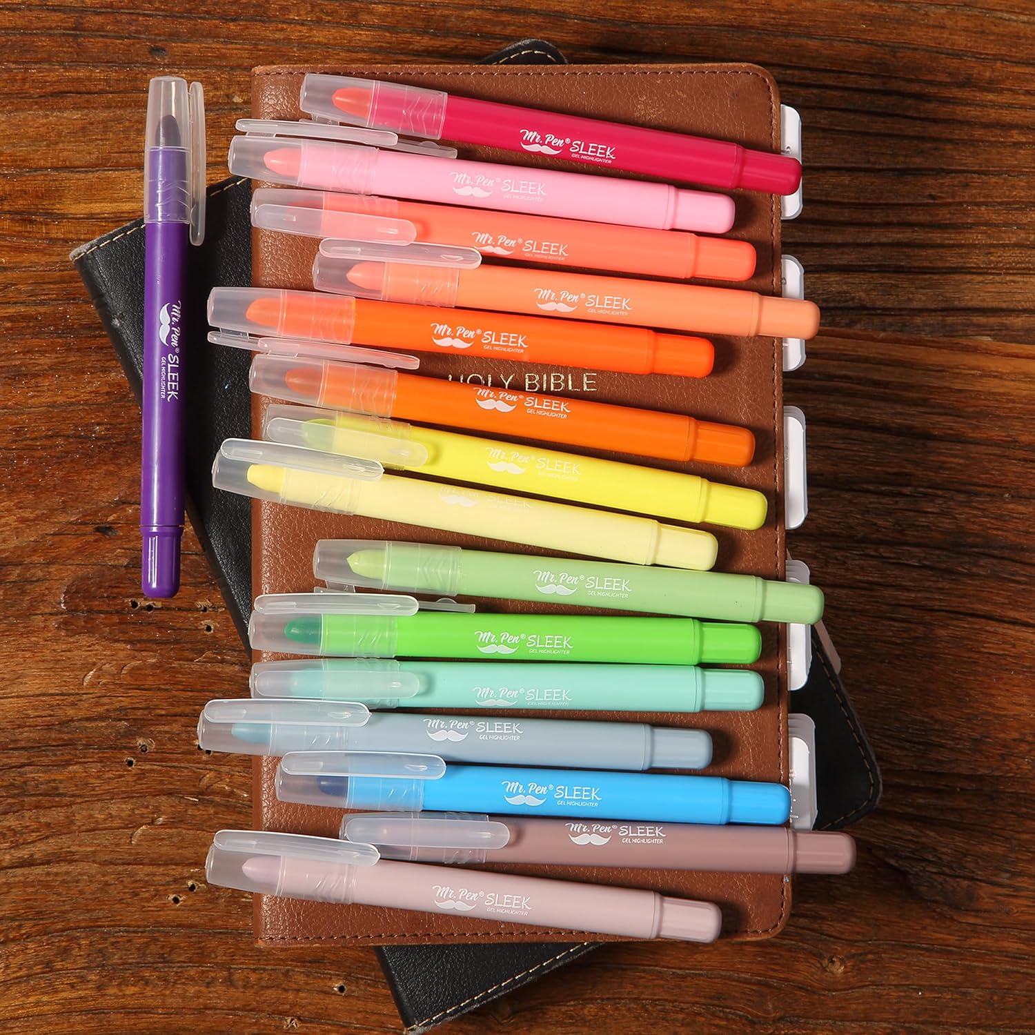 Bible Gel Highlighters, 16 Pack, Morandi & Vibrant Colors, No-Bleed, Twist-Up, Sharpenable Tips - Image 9