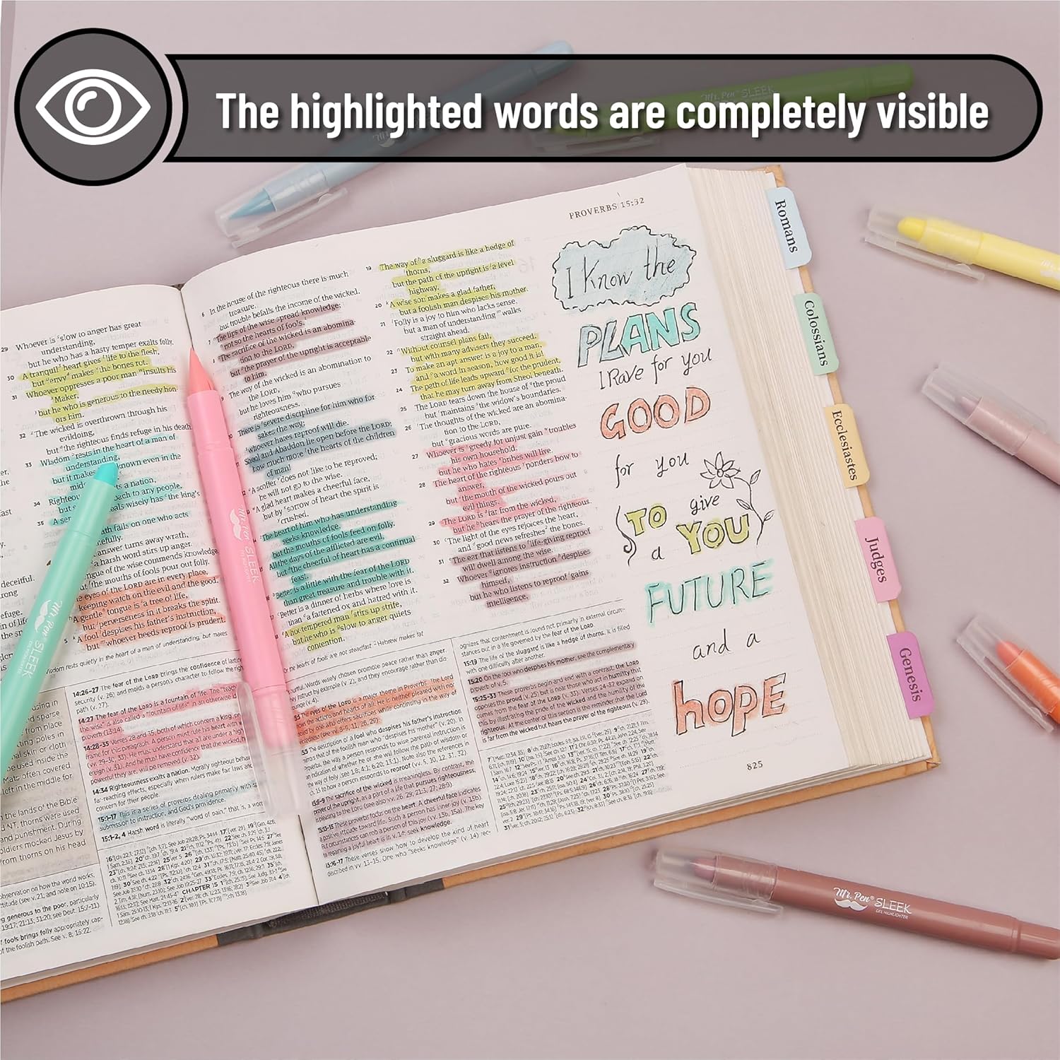 Mr. Pen- Gel Highlighter, 8 Pack, Assorted Colors, Bible Highlighters No Bleed - Image 5