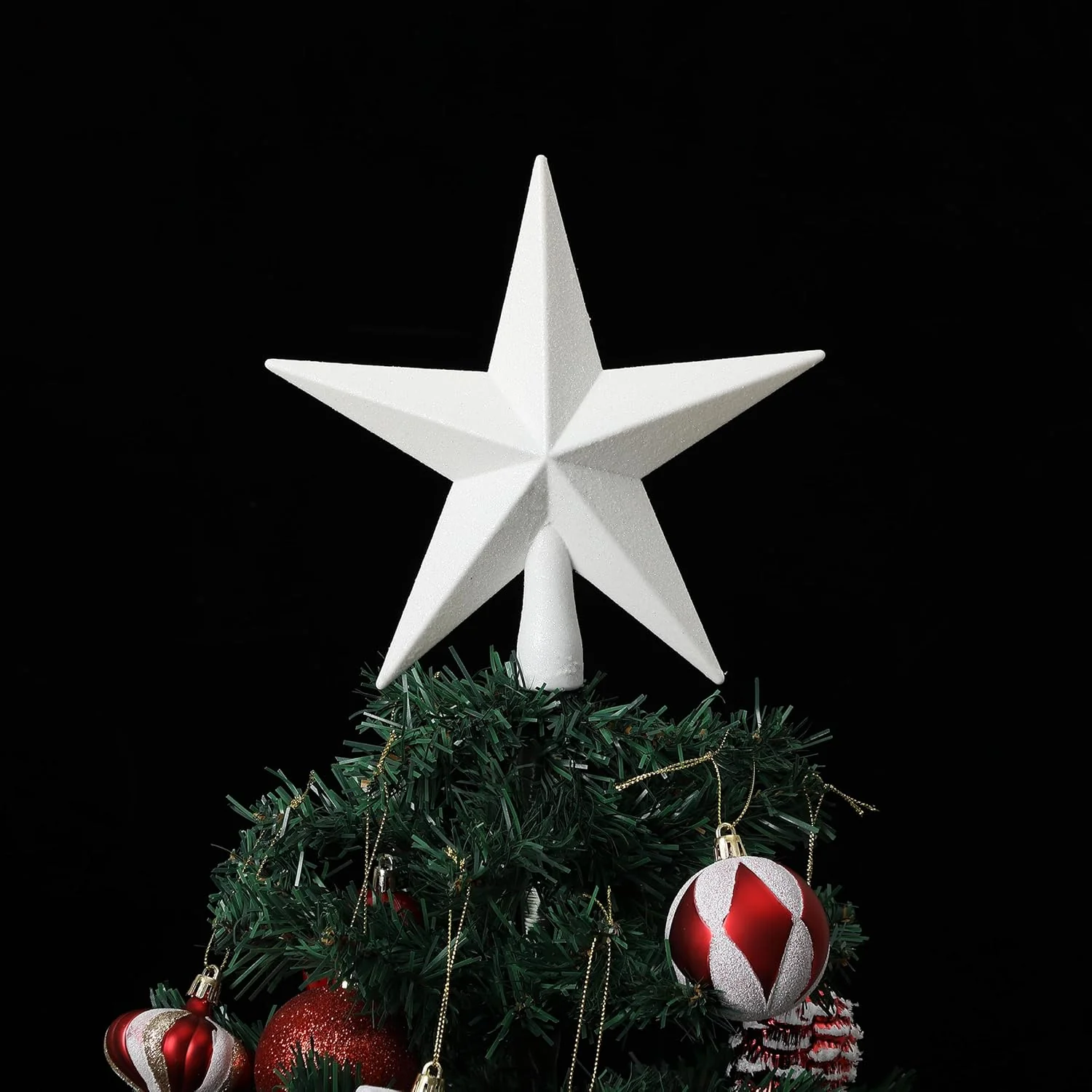 Mr. Pen- Glitter Star Tree Topper, 8-Inch, White Star Christmas Tree Topper Star, Christmas Tree Star Topper - Image 7