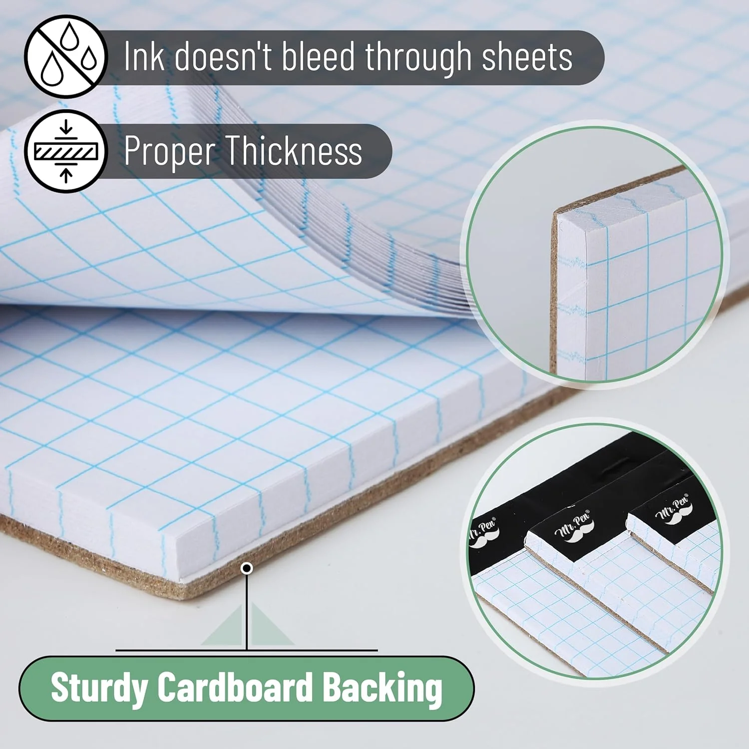 Bulk Graph Paper 8.5x11, 12 Pack, 30 Sheets Each, 4x4 Grid Paper (4/in) - Image 4