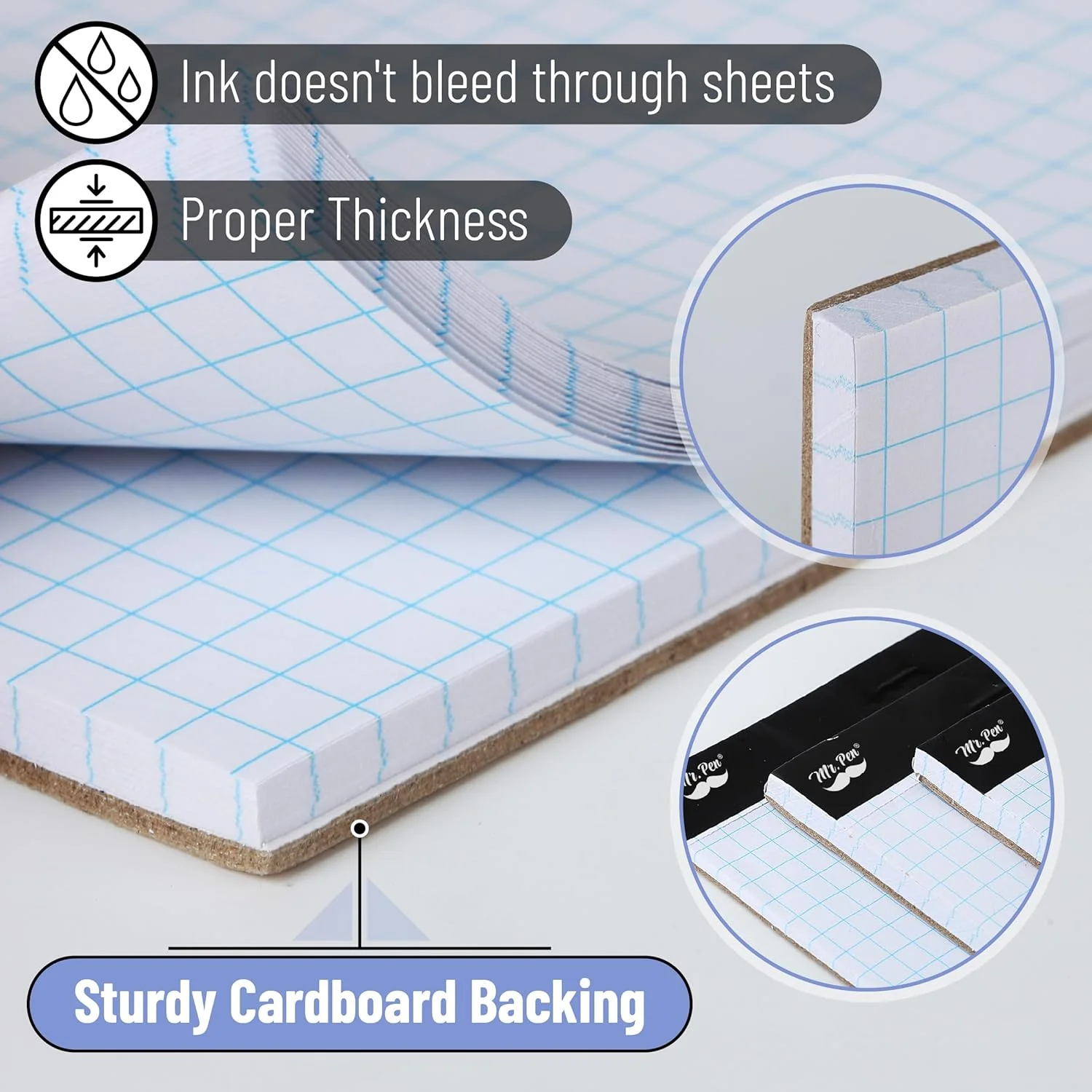 Bulk Graph Paper 8.5x11 Inch, 24 Pack, 30 Sheets Each, 4x4 Grid Paper - Image 4