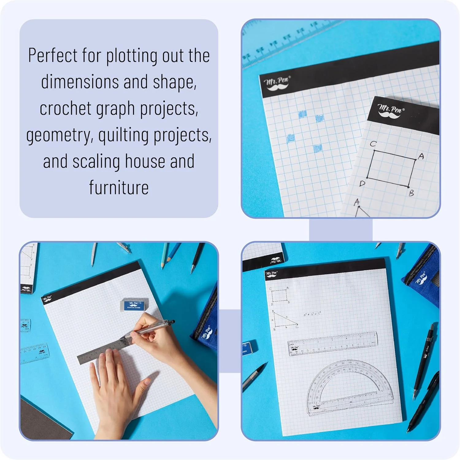 Bulk Graph Paper 8.5x11 Inch, 24 Pack, 30 Sheets Each, 4x4 Grid Paper - Image 5