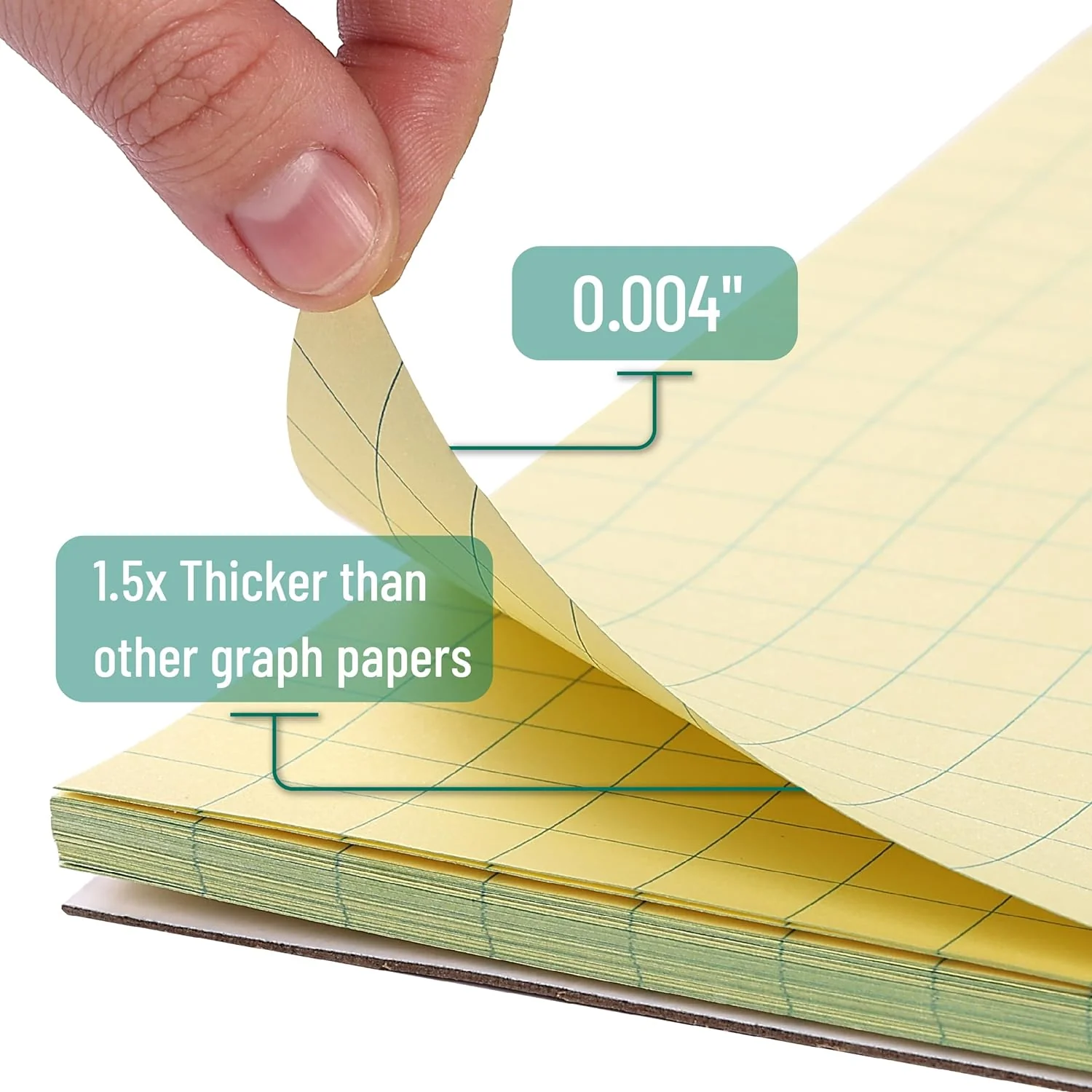 Yellow Graph Paper 11x8.5, 2x2 Grid Paper (1/2 in), 55 Sheets - Image 4