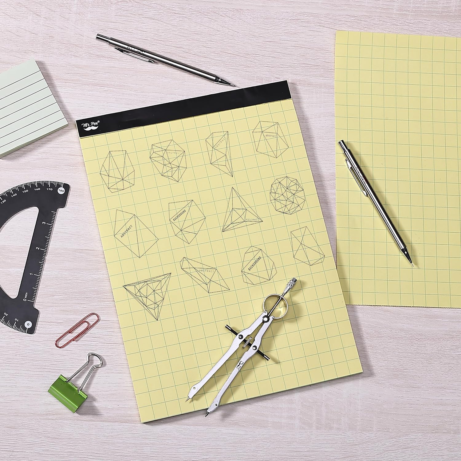 Yellow Graph Paper 11x8.5, 2x2 Grid Paper (1/2 in), 55 Sheets - Image 9