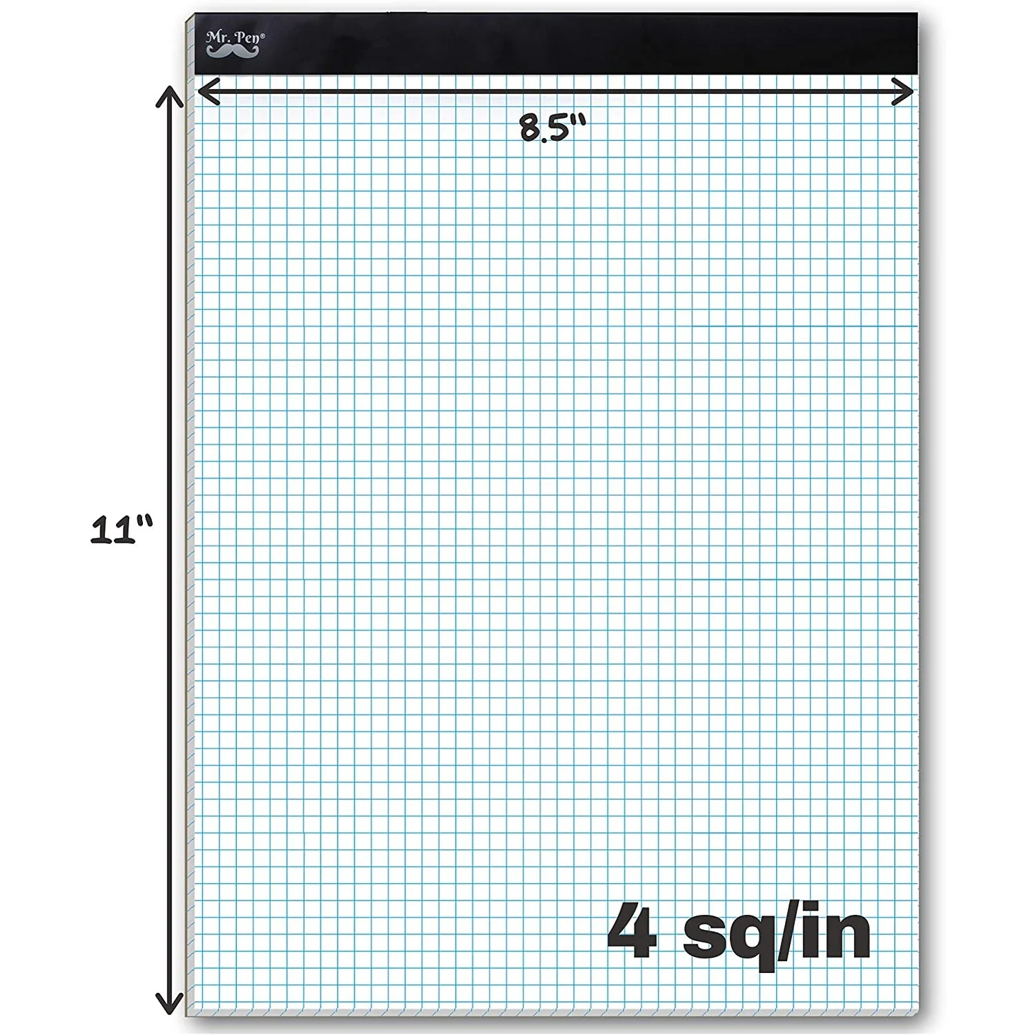 Graph Paper Pad 11 x 8.5, 4x4 Grid (4 Squares/Inch), 55 Sheets, Quad Ruled - Image 11