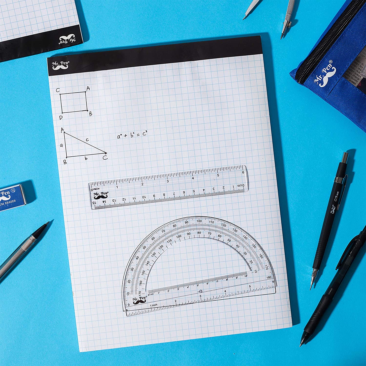Graph Paper Pad 11 x 8.5, 4x4 Grid (4 Squares/Inch), 55 Sheets, Quad Ruled - Image 14