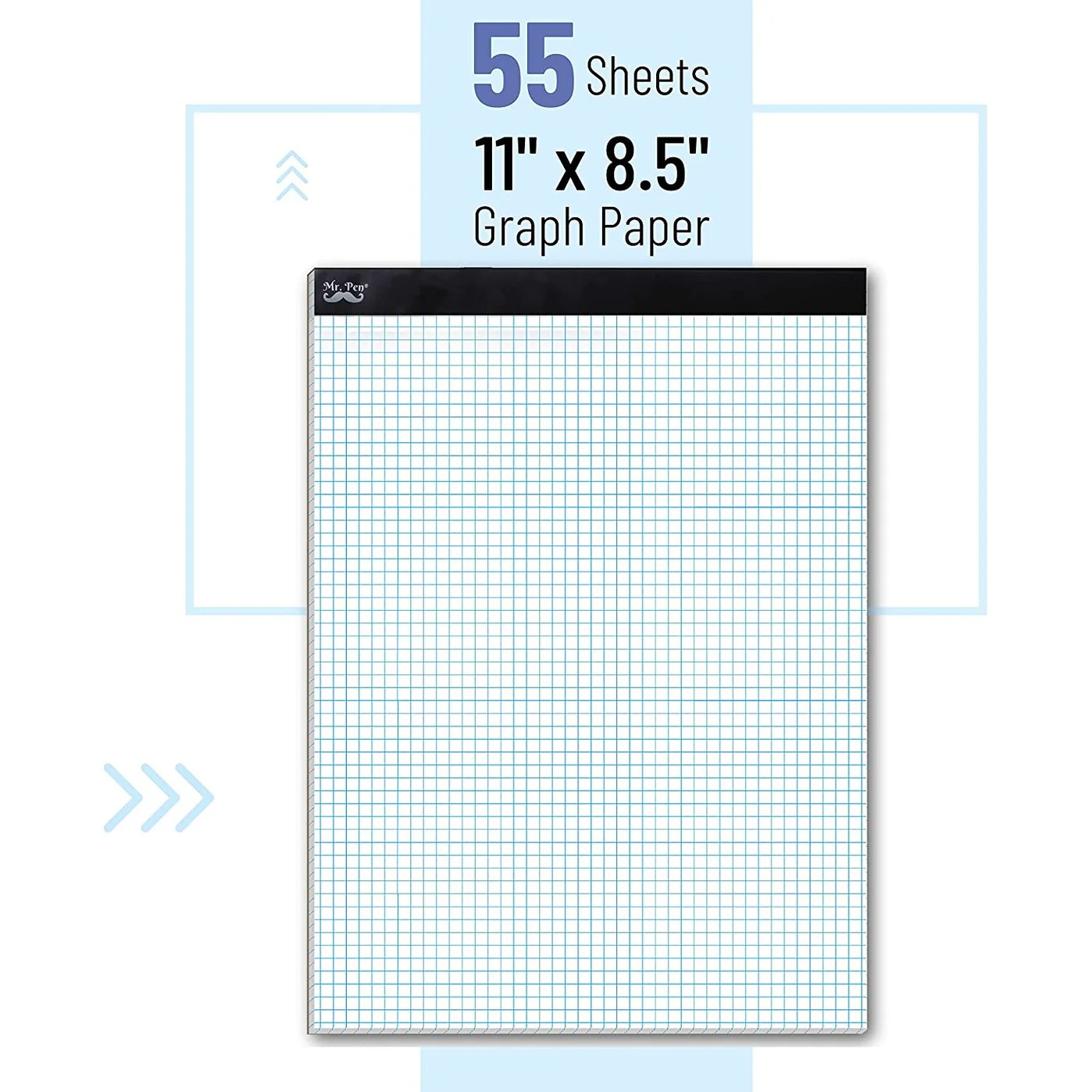 Graph Paper Pad 11 x 8.5, 4x4 Grid (4 Squares/Inch), 55 Sheets, Quad Ruled - Image 3