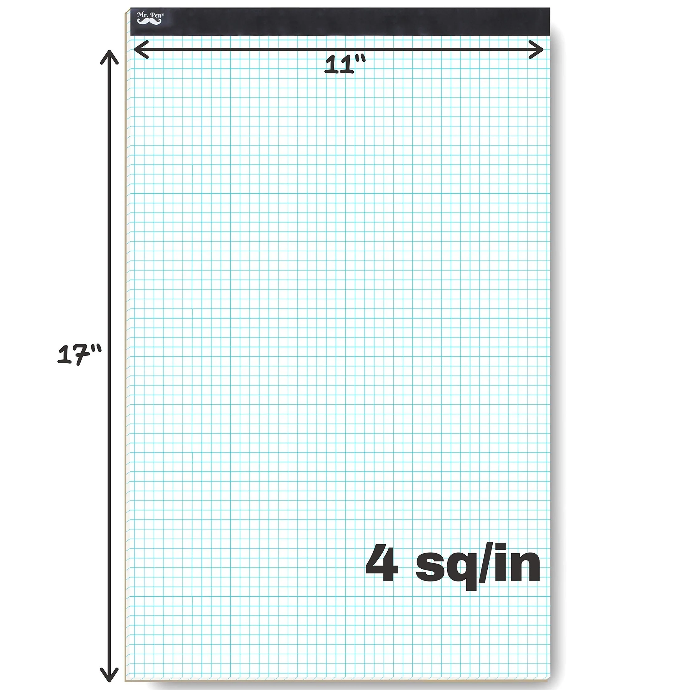 Graph Paper Pad 17x11, 4x4 Grid Paper (4 Squares/Inch), 22 Sheets, White - Image 3