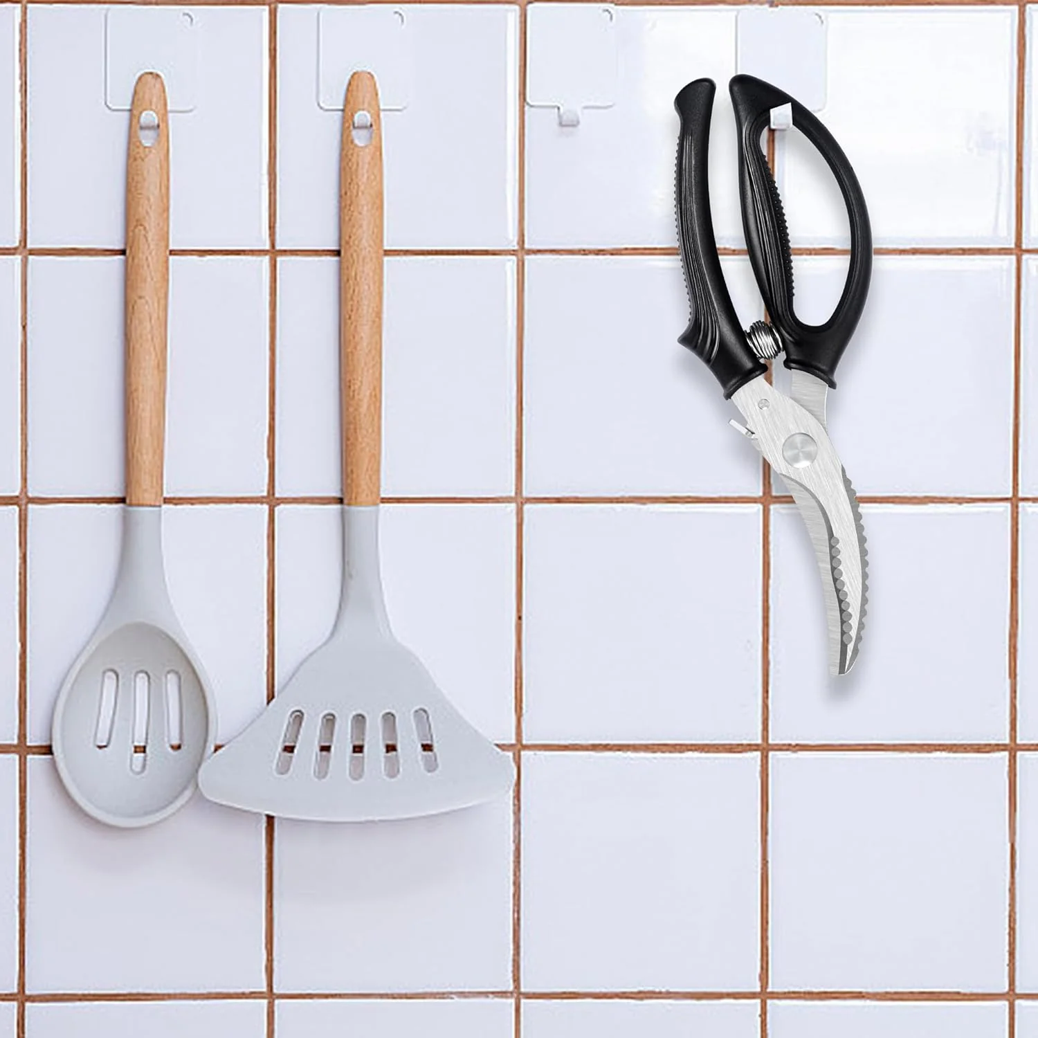 Heavy Duty Poultry Shears, Stainless Steel Meat Scissors, Lock - Image 9