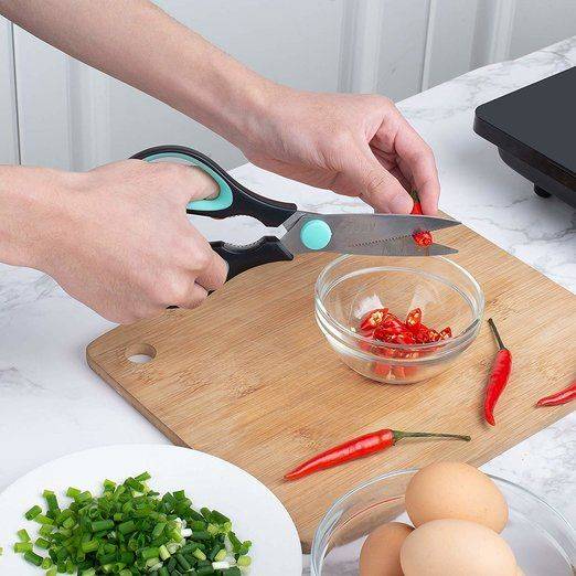 Kitchen Scissors 8”, Stainless Steel Shears, Dishwasher Safe, Meat & Food Cutting - Image 10