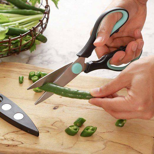 Kitchen Scissors 8”, Stainless Steel Shears, Dishwasher Safe, Meat & Food Cutting - Image 6