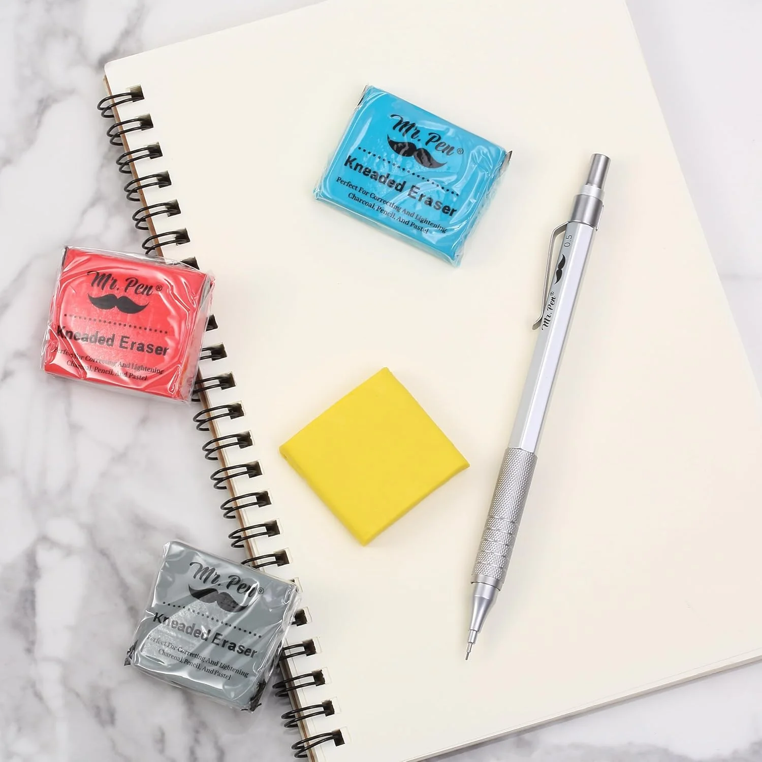 Colorful Kneaded Erasers, 8 Pack, 1.4" x 1.37", For Artists - Image 6