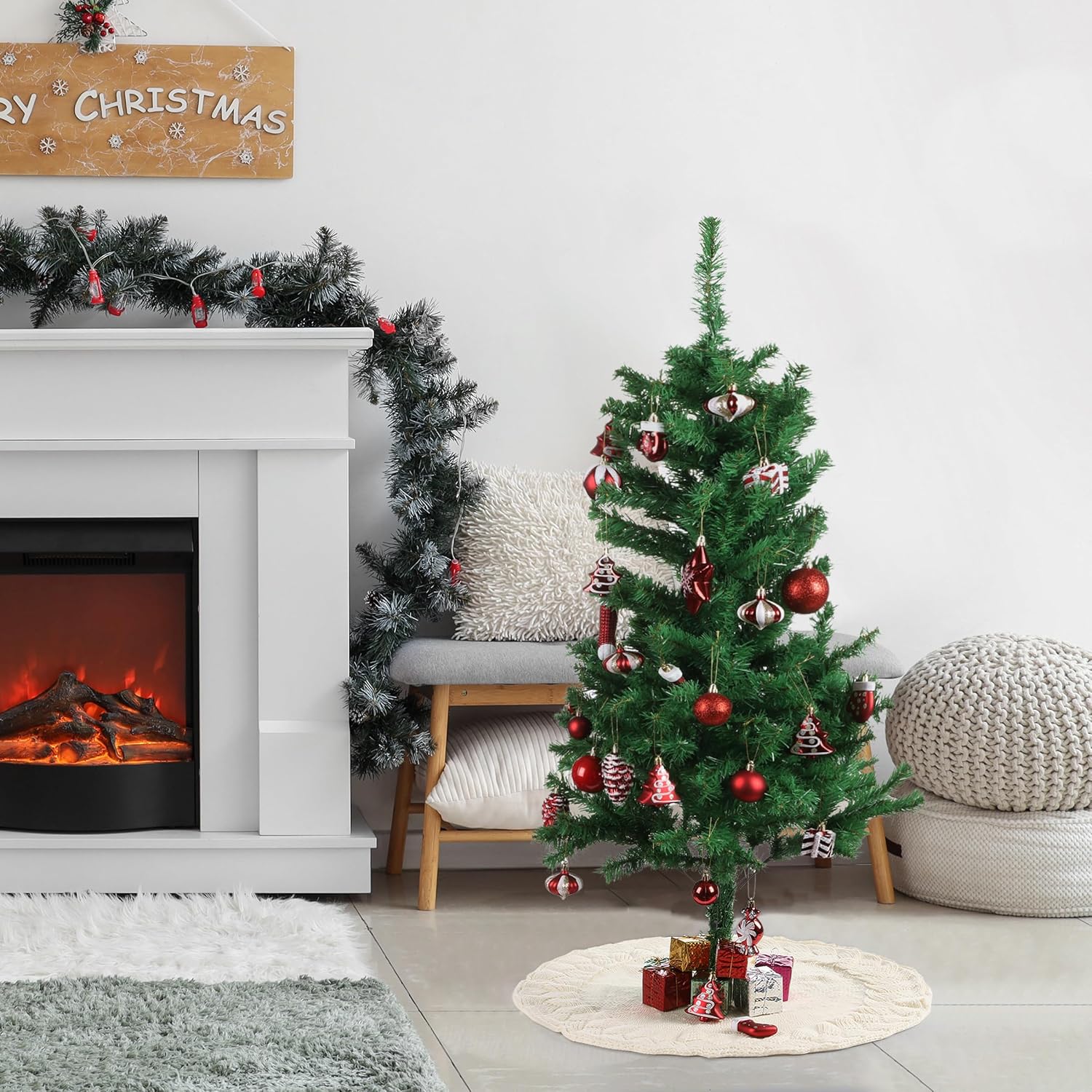 Mr. Pen- Knitted Christmas Tree Skirt 24 inches, Xmas Tree Skirt, Christmas Skirts for Xmas Trees, Small Tree Skirt Small - Image 5