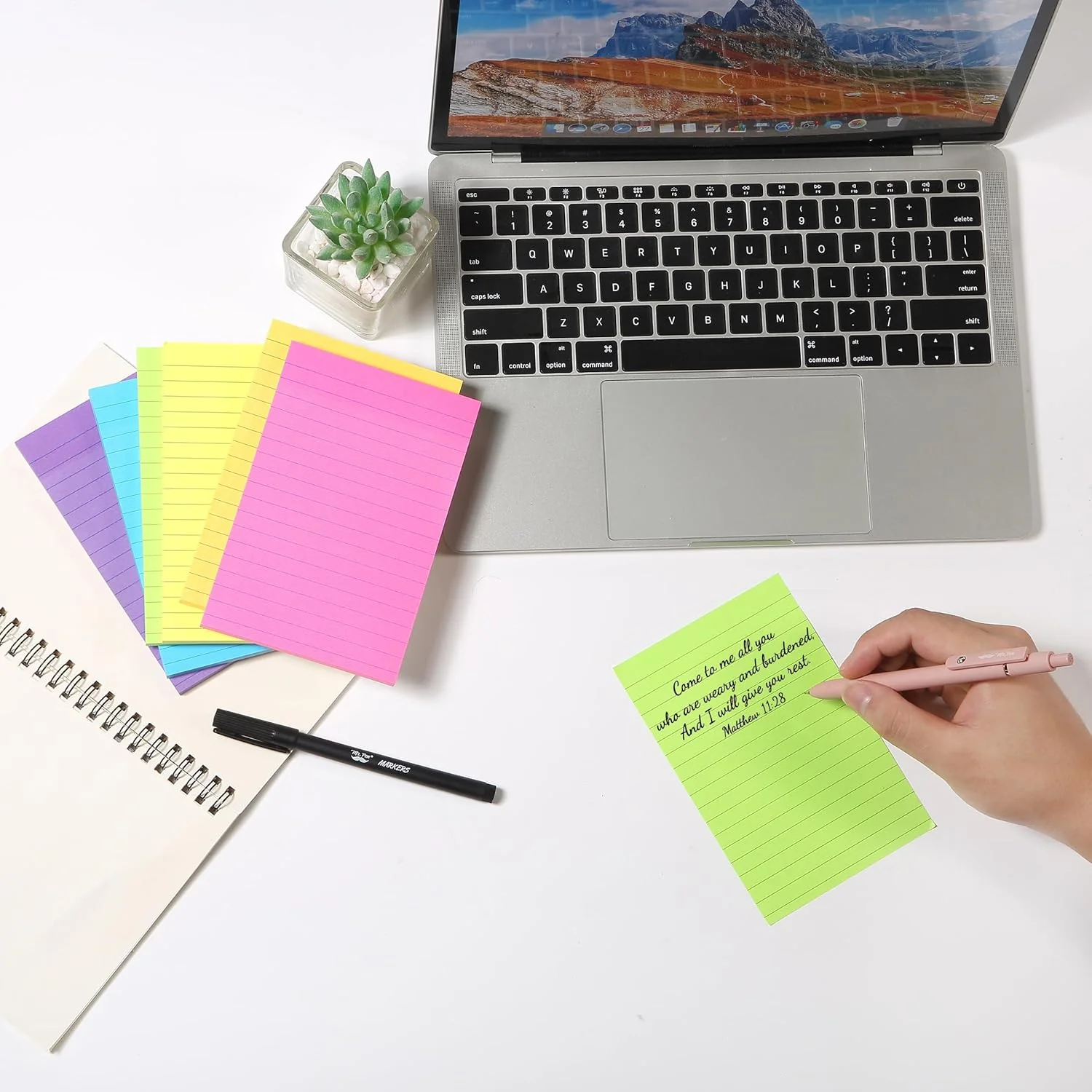 Lined Sticky Notes 4x6, 6 Pads, 360 Sheets, Assorted Colors - Image 6