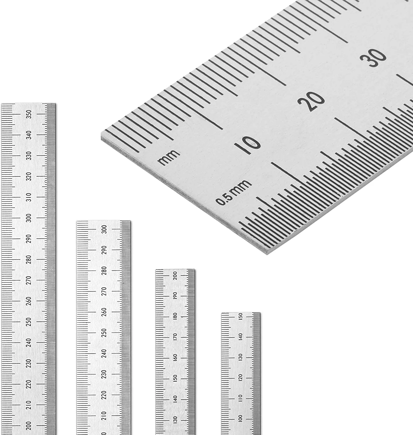 Stainless Steel Ruler Set 4 Pack, 6” 8” 12” 14” Inch - Image 4