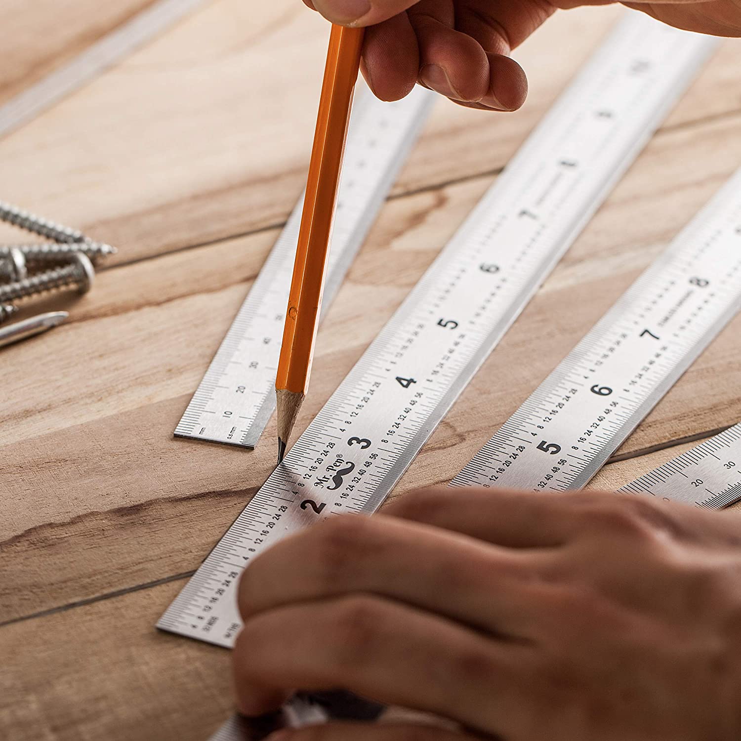 Stainless Steel Ruler Set 4 Pack, 6” 8” 12” 14” Inch - Image 5
