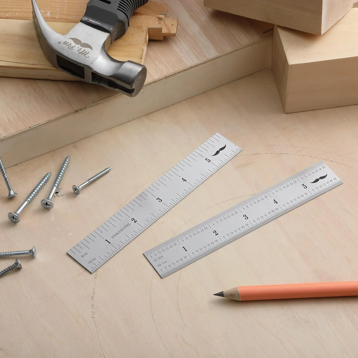 Metal Machinist Ruler 6 Inch, 2 Pack, Stainless Steel - Image 5