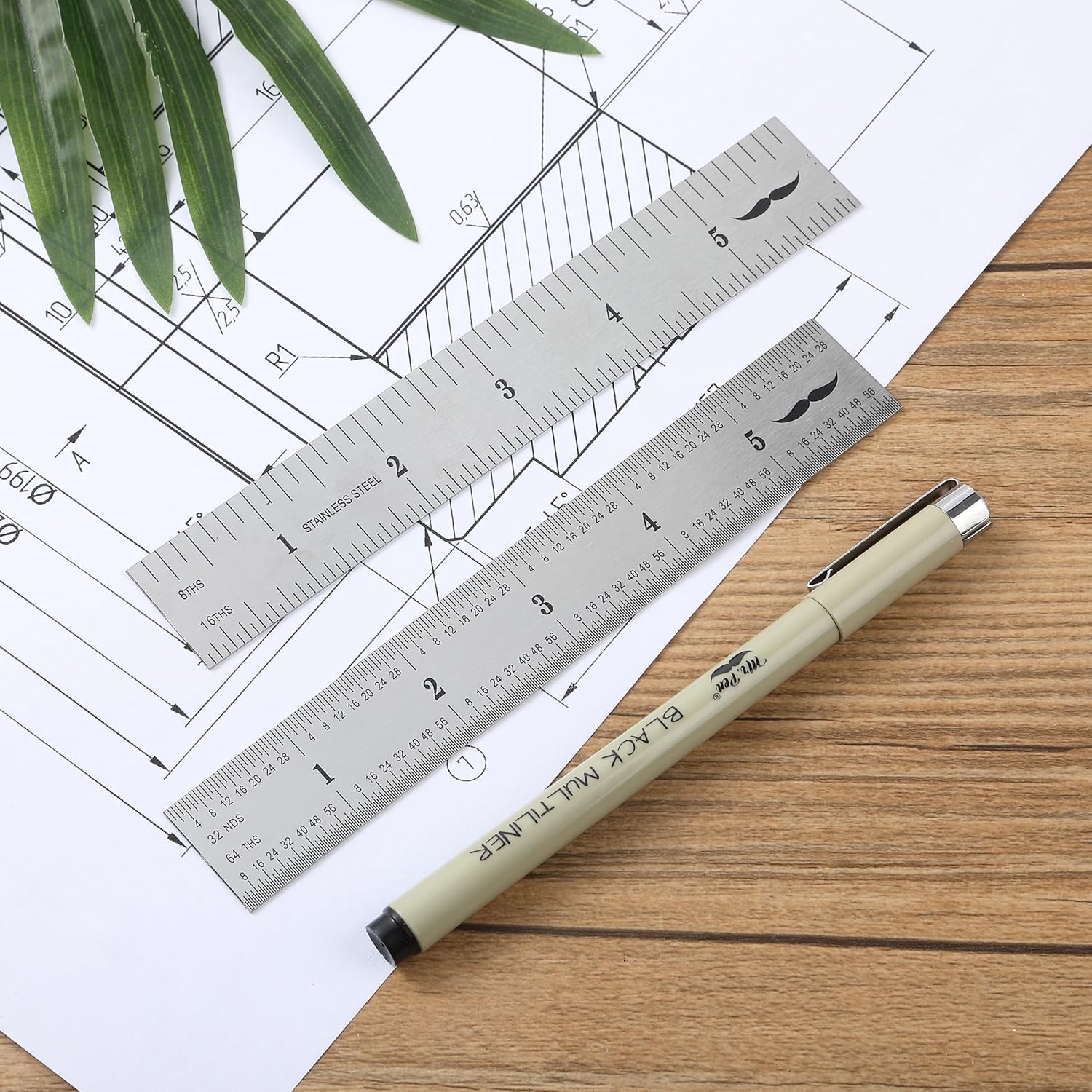Metal Machinist Ruler 6 Inch, 2 Pack, Stainless Steel - Image 6