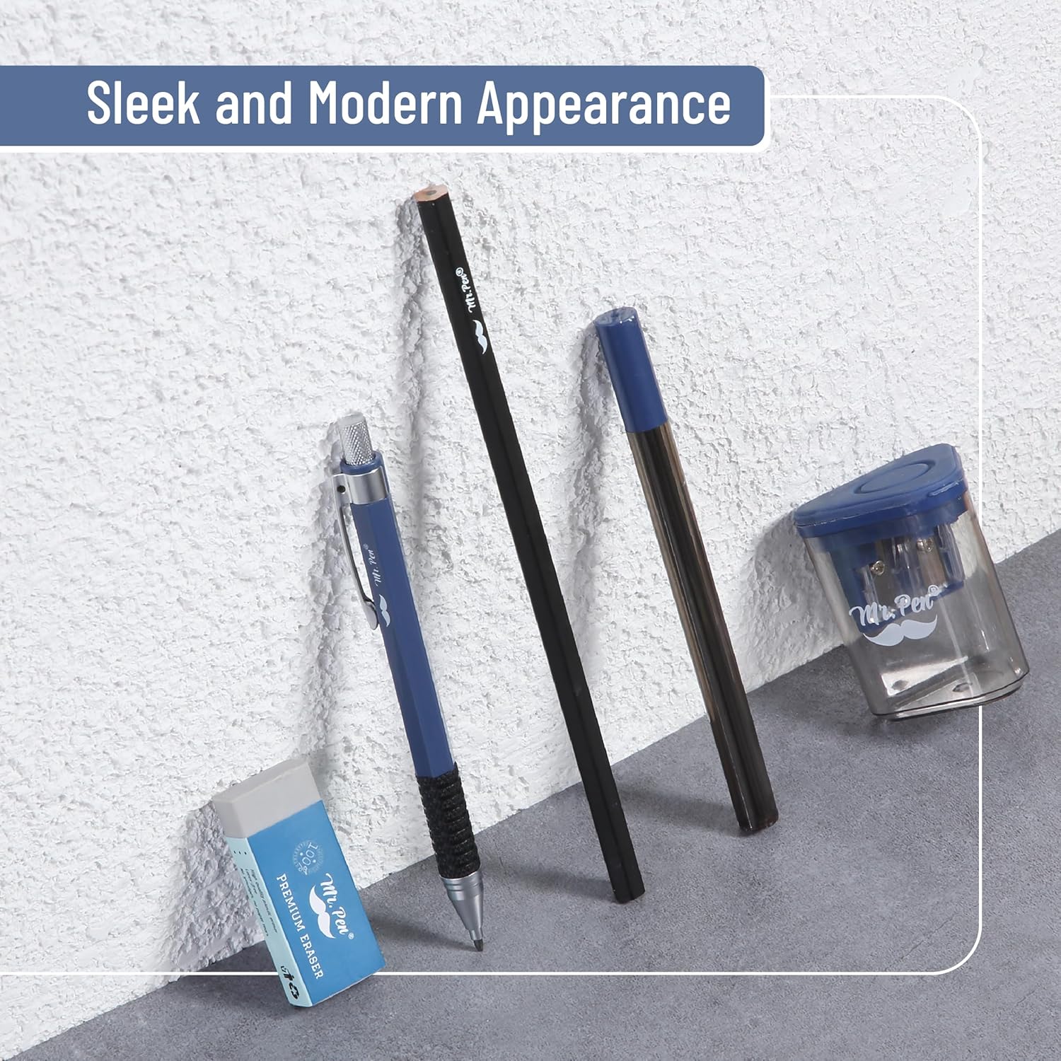 2.0mm Mechanical Pencil Set, 5 pcs, Lead, Eraser, Sharpener - Image 4