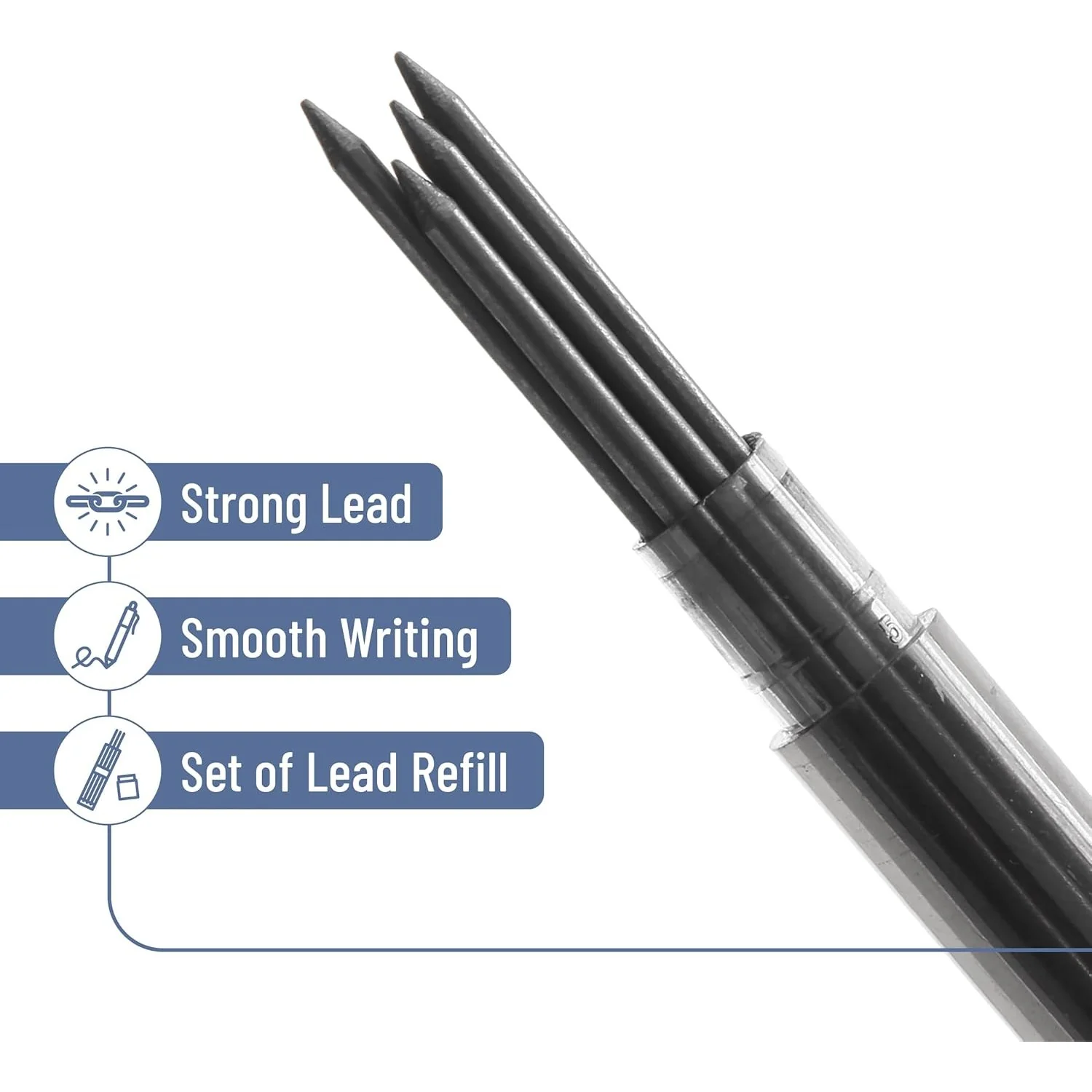 2.0mm Mechanical Pencil Set, 5 pcs, Lead, Eraser, Sharpener - Image 6