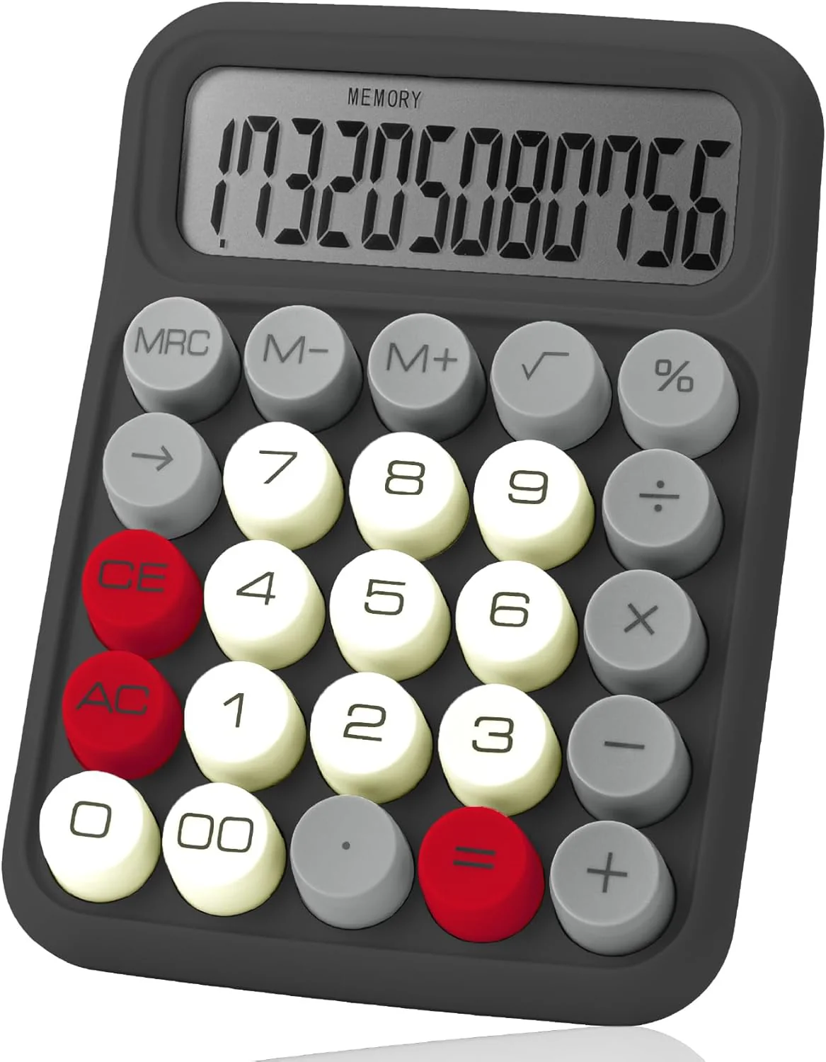 Mechanical Switch Calculator, 12-Digit, Large LCD, Grey, Round Keys - Image 7