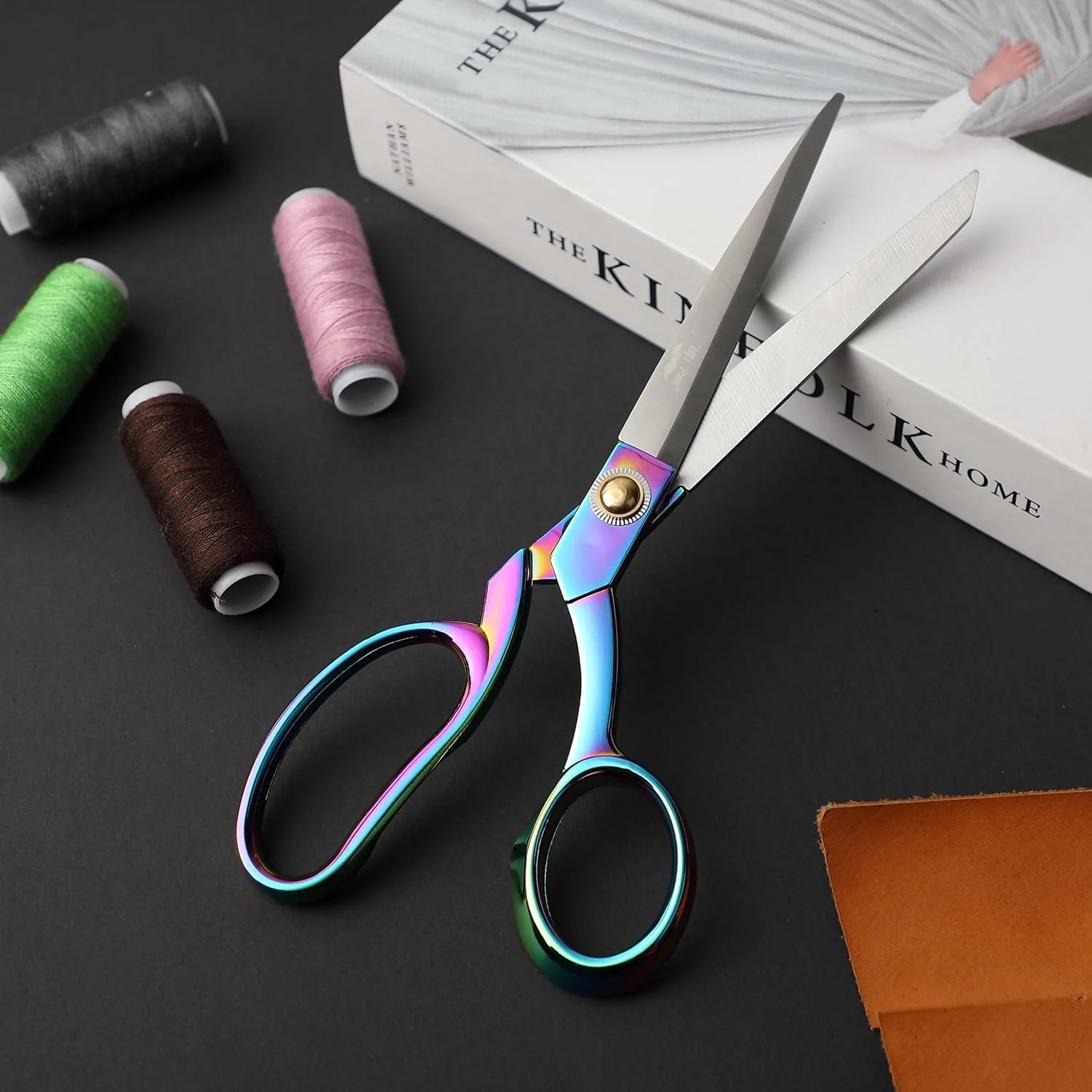 Metal Fabric Scissors 8”, High-Carbon Steel, Rainbow Tailor Shears - Image 6
